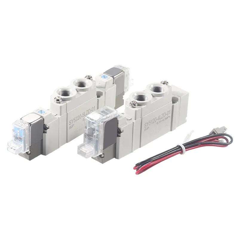 Pneumatic 5/2-way Solenoid Valve Pneumatic Directional Control Valve SY3120/5120/7120-5/6LZD-M5/01/02