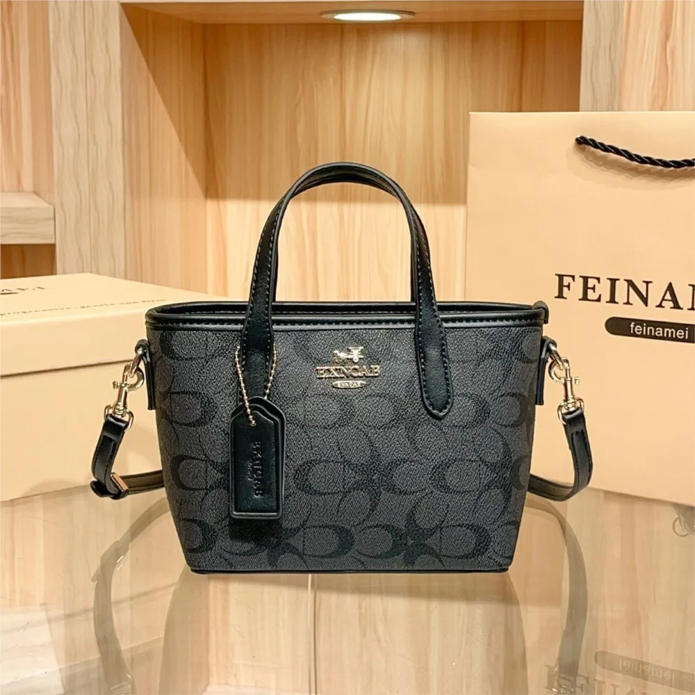 Authentic Mini Tote Bag with Classic Monogram Pattern – Shoulder and Crossbody Handbag, New 2026 Collection for Women