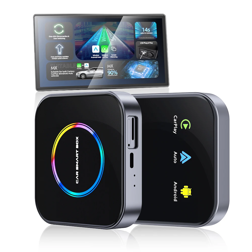 

OEM ODM Universal Carplay Android Adaptor 8G Ram 128G Auto Ai Box Car Play Wired Wireless Carplay Adapter for apple iPhone