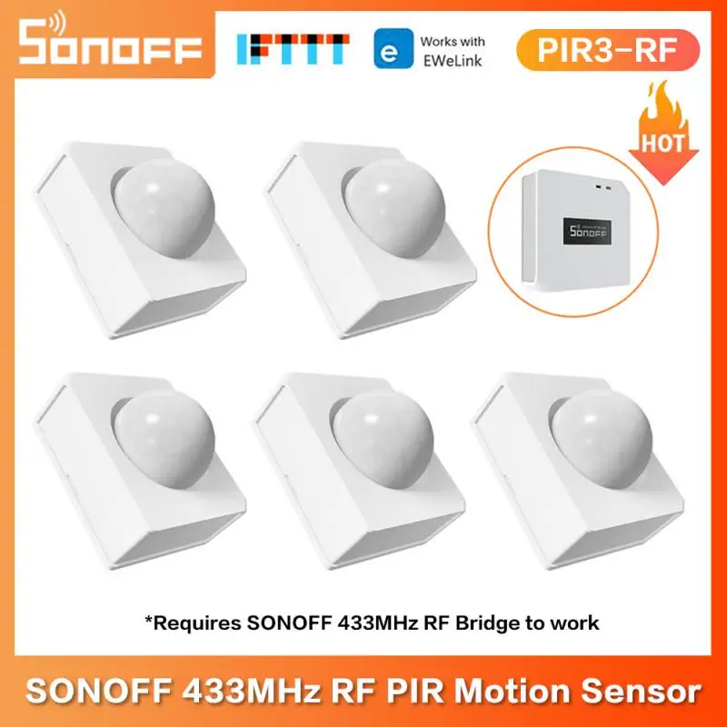 

SONOFF PIR3-RF Motion Sensor 433MHz RF PIR Presence Sensor EWelink APP Security Alarm Notification Work With SONOFF RF Bridge