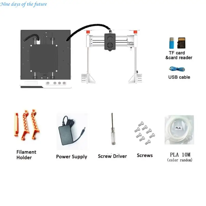 Compacts 3D Printer Easy Setups and High Detail Printing for Home Use 100x100x100mm Build Size 220V European Black E65A