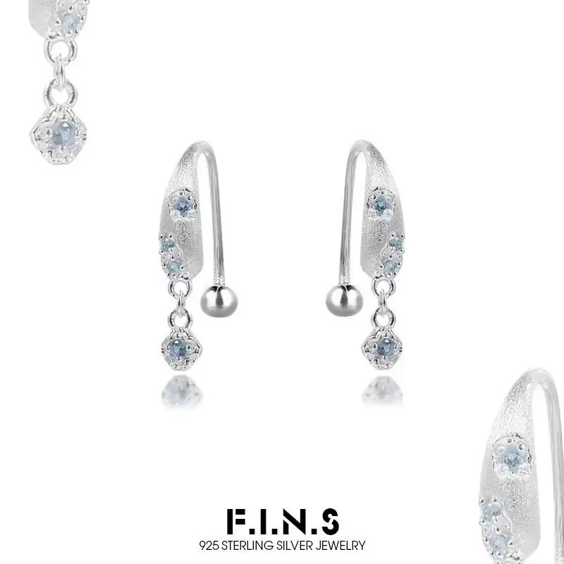 

Серьги F.I.N.S. Original Broken Zircon из стерлингового серебра 925 пробы с роскошным синим цирконием, гипоаллергенные, для прокола ушей, ювелирные изделия высокого качества