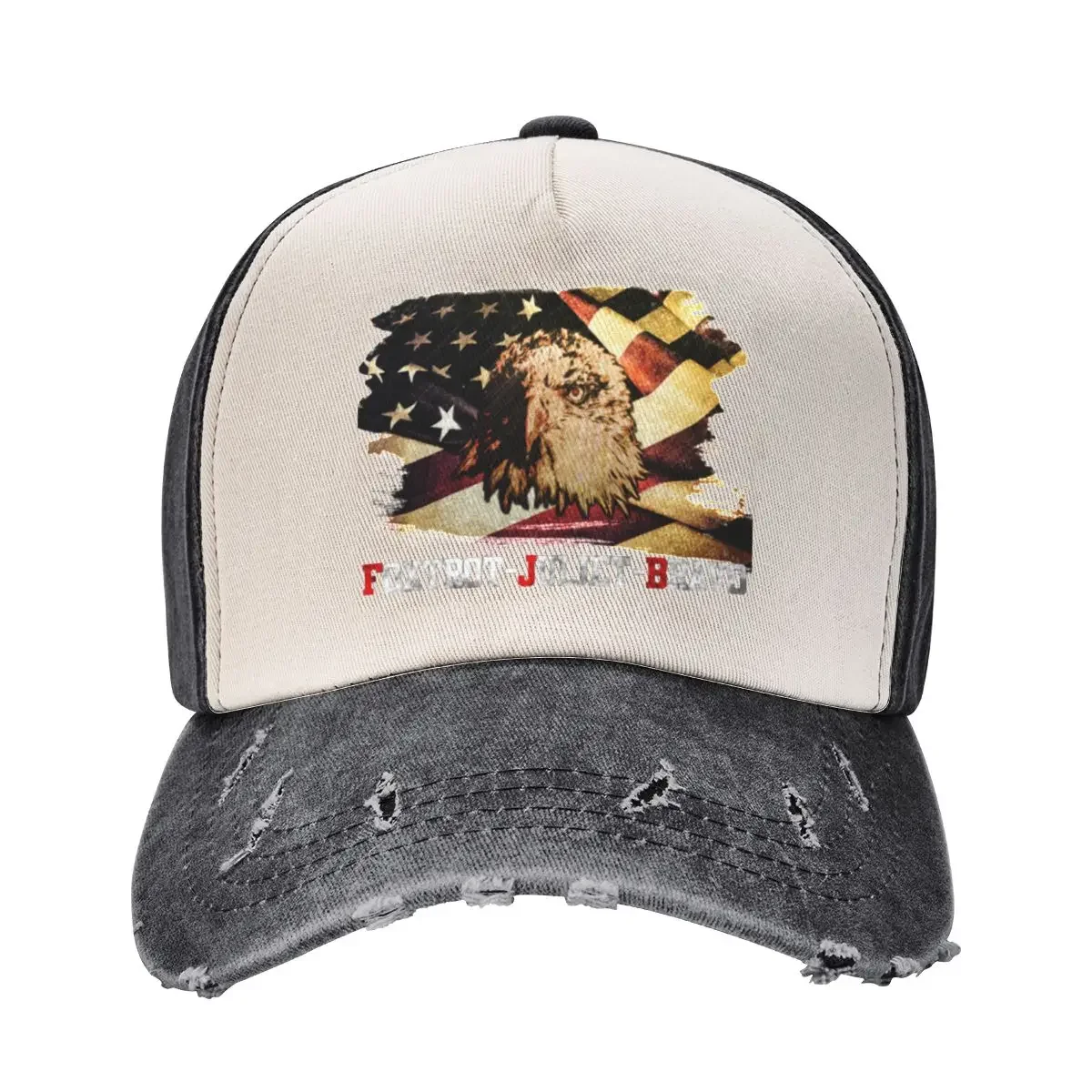 Foxtrot Juliet Bravo FJB hunter eagle artwork in an American flag Baseball Cap black Kids Hat Hats For Men Women's