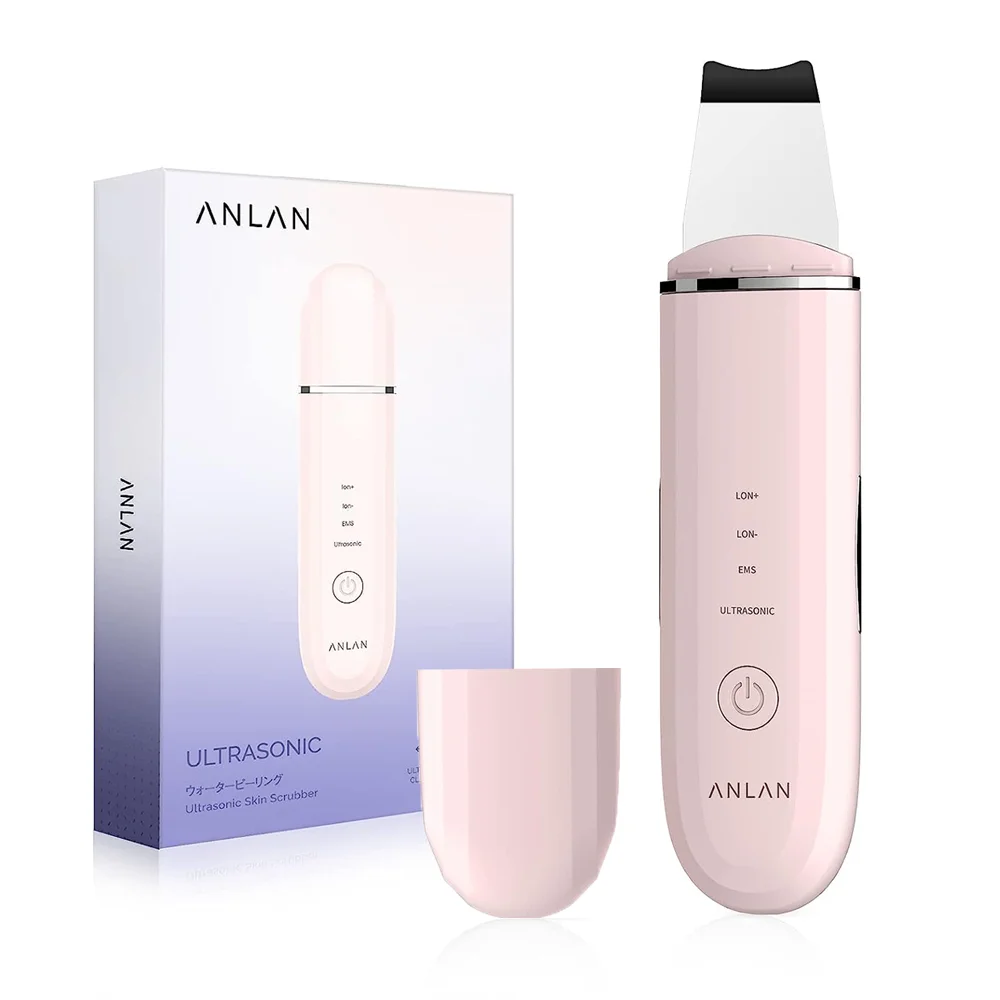 ANLAN Ultrasonic Skin Scrubber, Limpeza Profunda, Espátula de Poros Facial, EMS Facial Lifting,