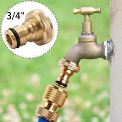 3/4' Brass Tap Quick Connecter Hose Coupling Adapter Water Hose Adaptor Quick Release Garden Watering Gun Fittings Tool
