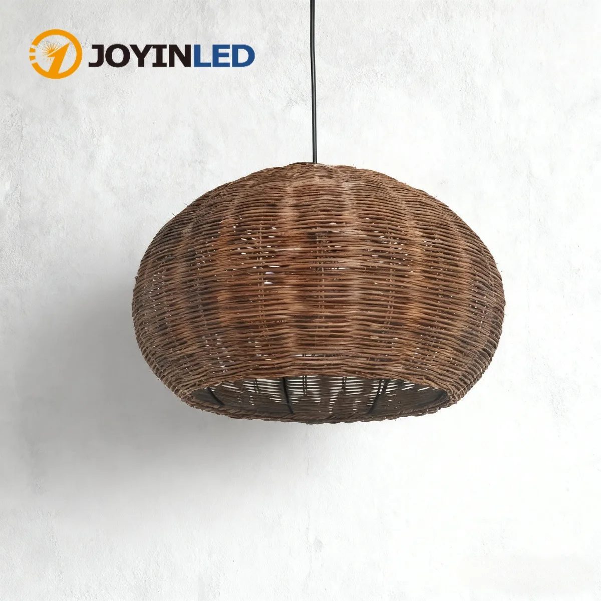 JOYINLED Wabi Sabi Rattan Pendant Light Japanese Hand-Woven Bamboo Lantern for Living Room Restaurant Dining Table in Zen Decor