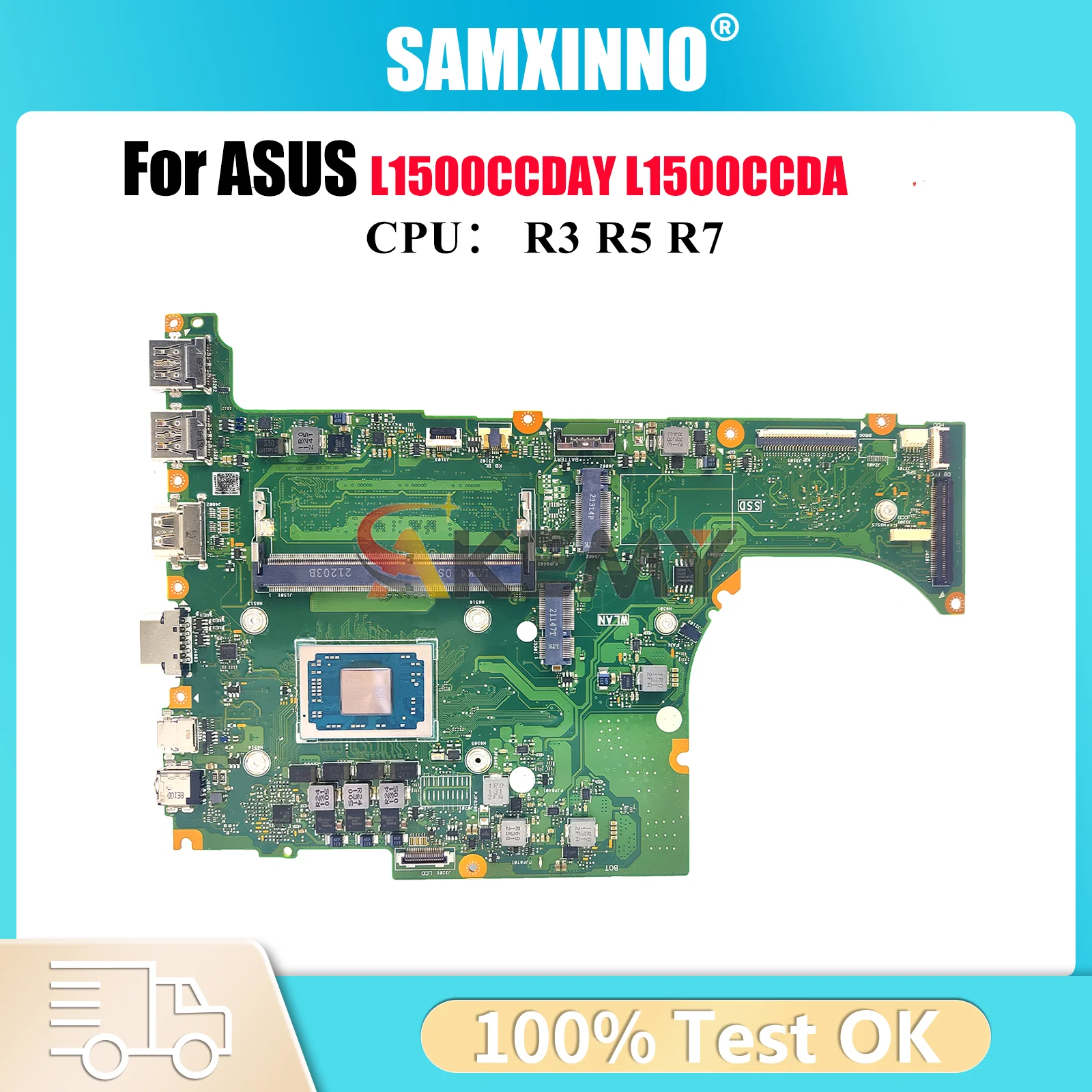 

L1500CDAY Материнская плата для ноутбука ASUS VivoBook L1500CD L1500CCDA L1500CCDAY Материнская плата для ноутбука с процессором R3 R5 R7 113% пробы ОК