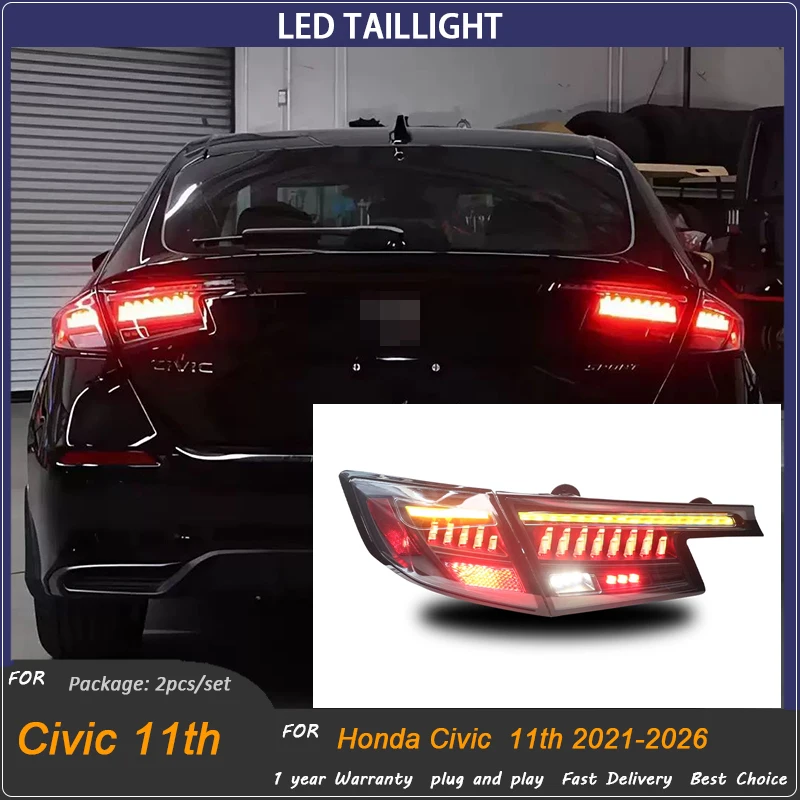 LED Taillamp fit for Honda Civic 11th 2021-2025 LED rear taillamp assembly signal running turn lights auto Accessories
