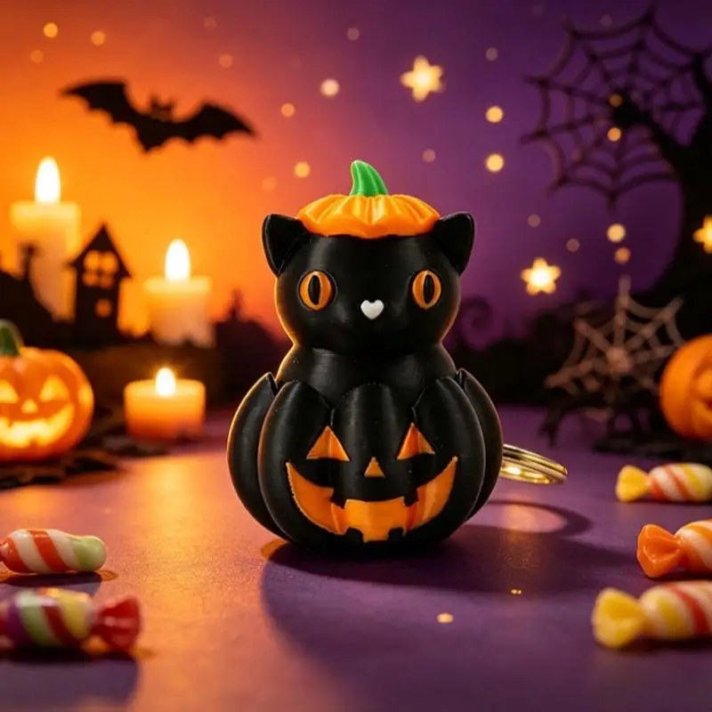 Lustige 3D-gedruckte Halloween-Serie Klicker-Schlüsselanhänger Kürbis-Skelett-Anhänger Entspannungsspielzeug Partygeschenk – Detail 7