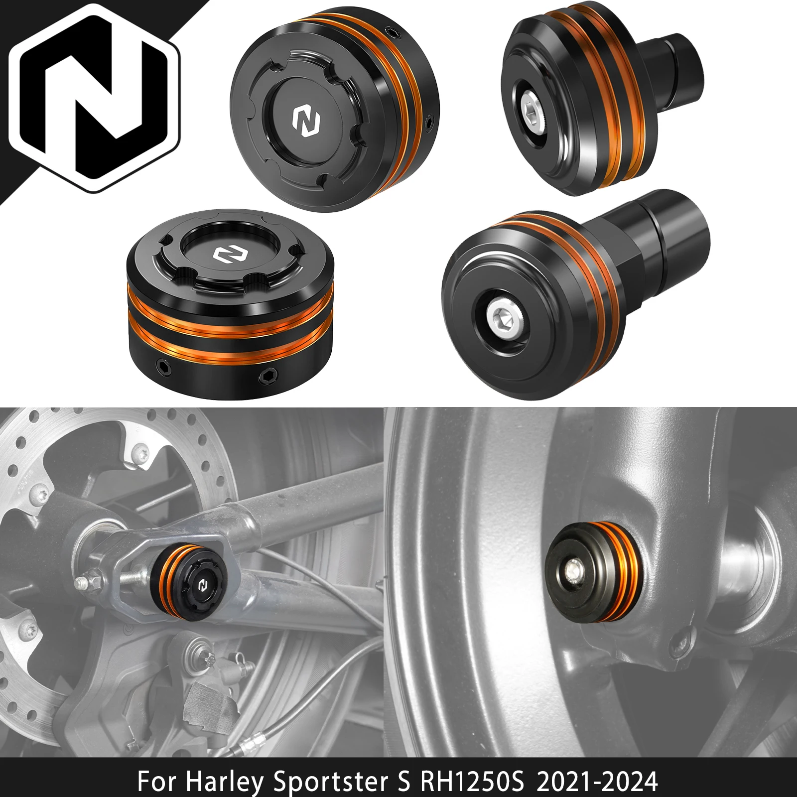 

NICECNC Front&Rear Axle Nut Covers For Harley Sportster S RH1250S 2021-2024 Pan America 1250 Special RA1250S Pan America 1250 RA