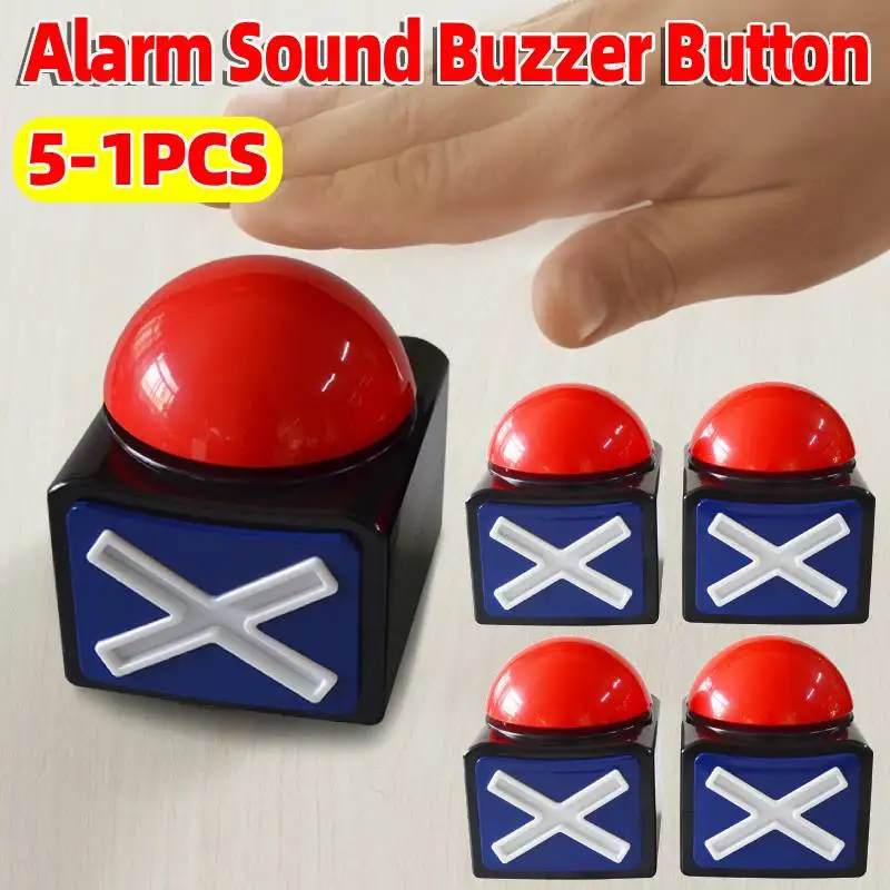 

1-5 шт. Красные игровые кнопки-зуммеры с звуковой и световой сигнализацией для викторин, квизов, шоу талантов, конкурсов и игровых программ