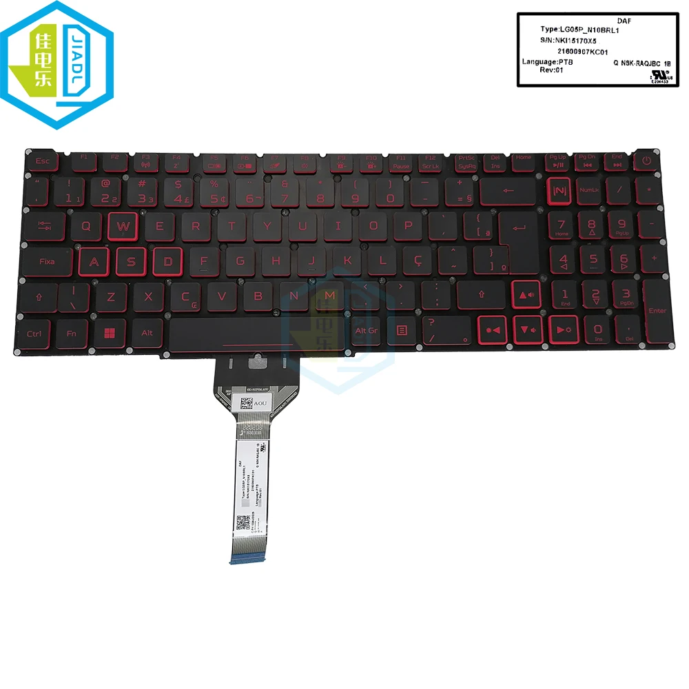 

PTB Brazil Brazilian Keyboard RGB Backlit For Acer Nitro 5 AN515-45 AN515-56 AN515-57 Predator Helios 300 PH315-54 LG05P-N10BRL1