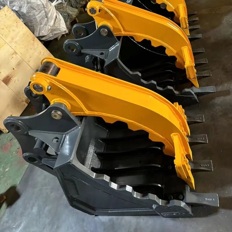 Q355 Steel Excavator Grab Bucket: Clean Debris, Load Garbage with Bidirectional Foot Valve