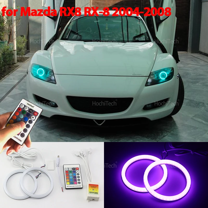 Multi-colored Cotton RGB Lights with Remote Control LED Angel Eyes Rings for Mazda RX8 RX-8 2004-2008 Car Accessories