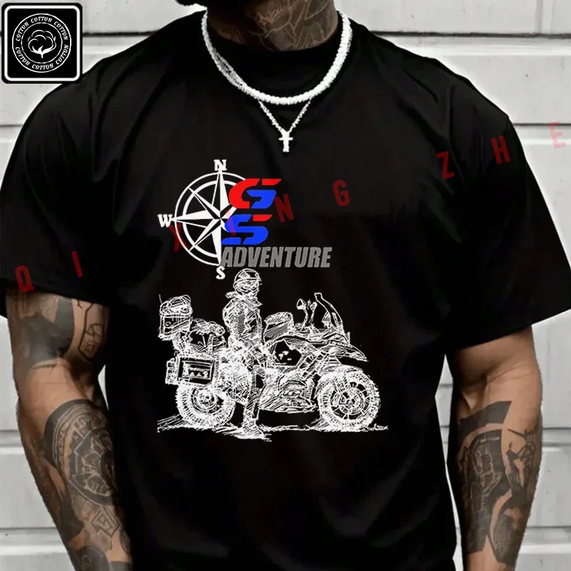 

Men's And Women's T-shirt Summer New Moto Cotton Tee Drive The Classic Motorcycle GS 1250 R 1250 GS E30 Short-sleeved Top