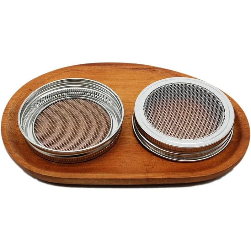 ABMH-Sprouting Lid, Stainless Steel Sprouting Jar Lid, Sprouting Kit For 86MM Mouth Jars, Germination Kit Lid 5 Pack