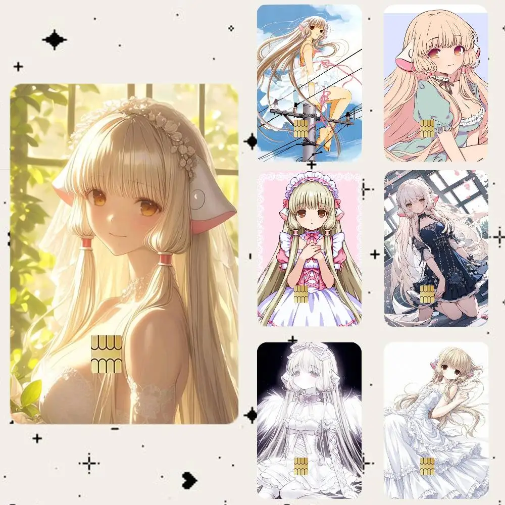 

Anime C-Chobits Kawaii Girl Cute HD Waterproof Card Skins Protective Stickers for Credit Bank Game Cards