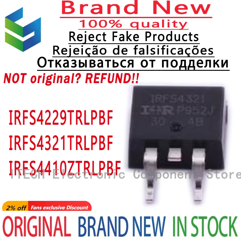 10PCS/Lot IRFS4229TRLPBF IRFS4229 、IRFS4321TRLPBF IRFS4321 、IRFS4410ZTRLPBF FS4410Z New Original N-channel Power MOSFET