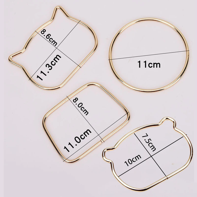 Creative Cat Ear Bag Handles Metal DIY Handbags Bags Purse Handmade Bag Accessories Round D-ring Hanging Buckle Hardware