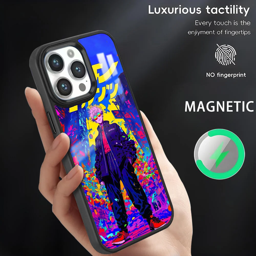 

Colorful J-JujutsuS K-Kaisen Phone Case For iPhone 16 15 14 13 12 11 Pro Max Plus Mini Magsafe Magnetic Wireless Charging Cover
