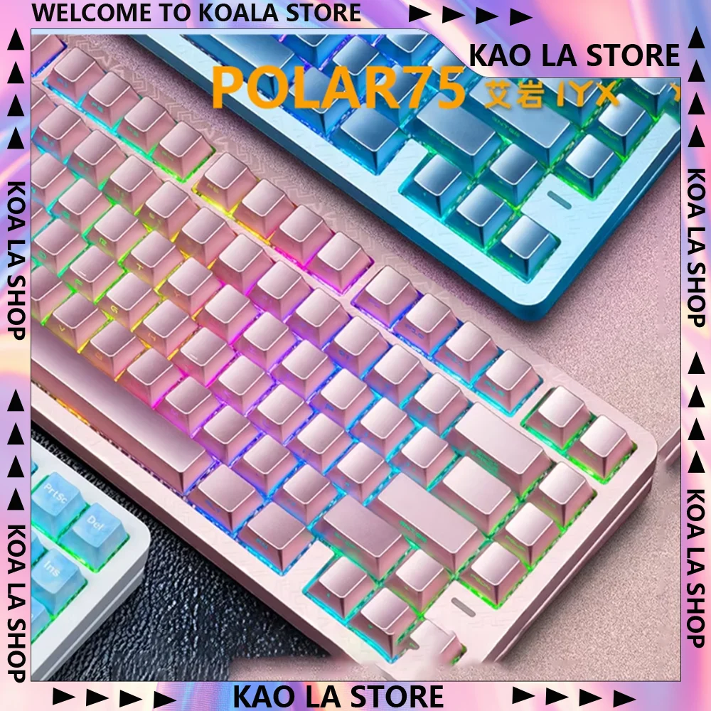 Iyx polar75 interruptor magnético teclado mecânico com fio 81 teclas 8000hz 0.01mmrt personalizado rgb teclado para jogos acessórios para pc presentes