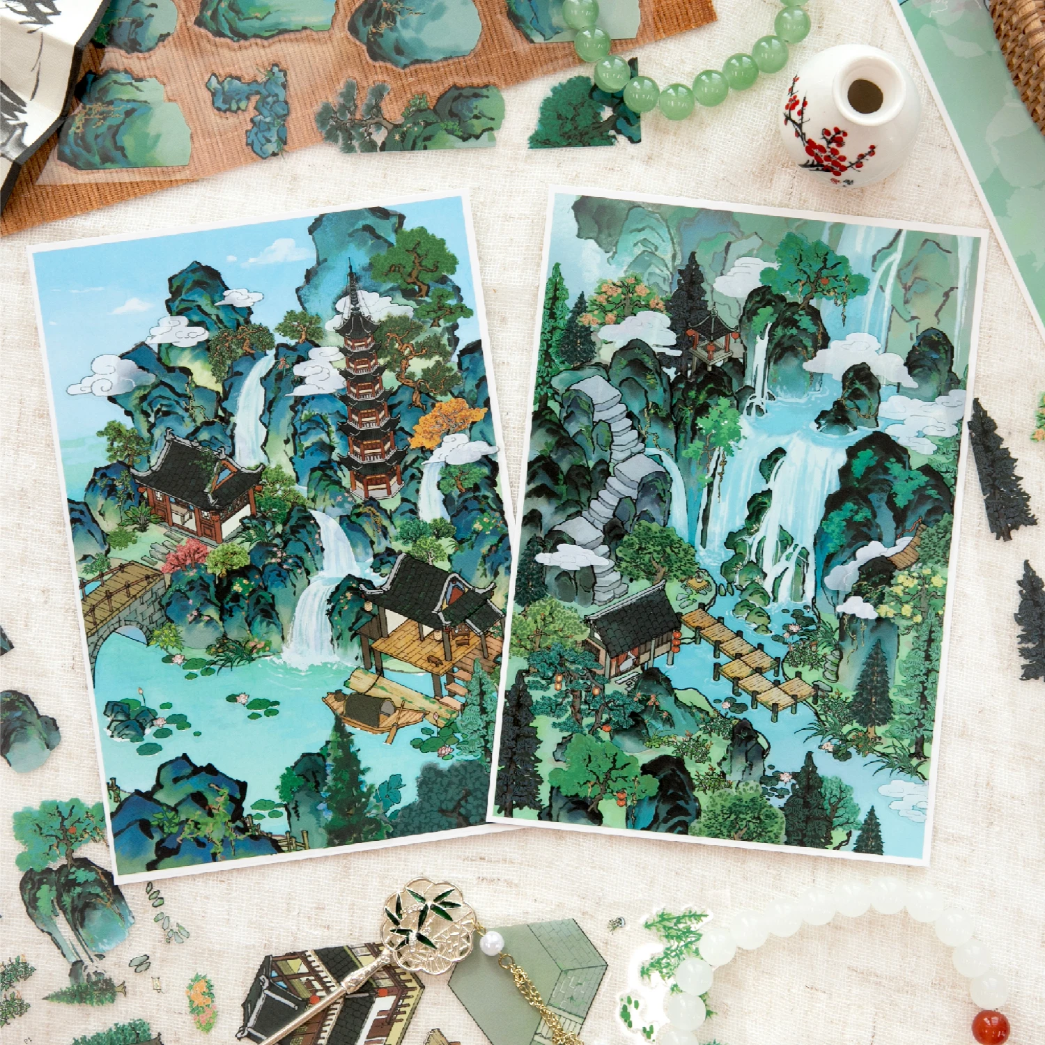 serie-cloud-residence-adesivos-3d-divertidos-de-paisagens-para-decoracao-de-Albuns-e-scrapbooks-diy