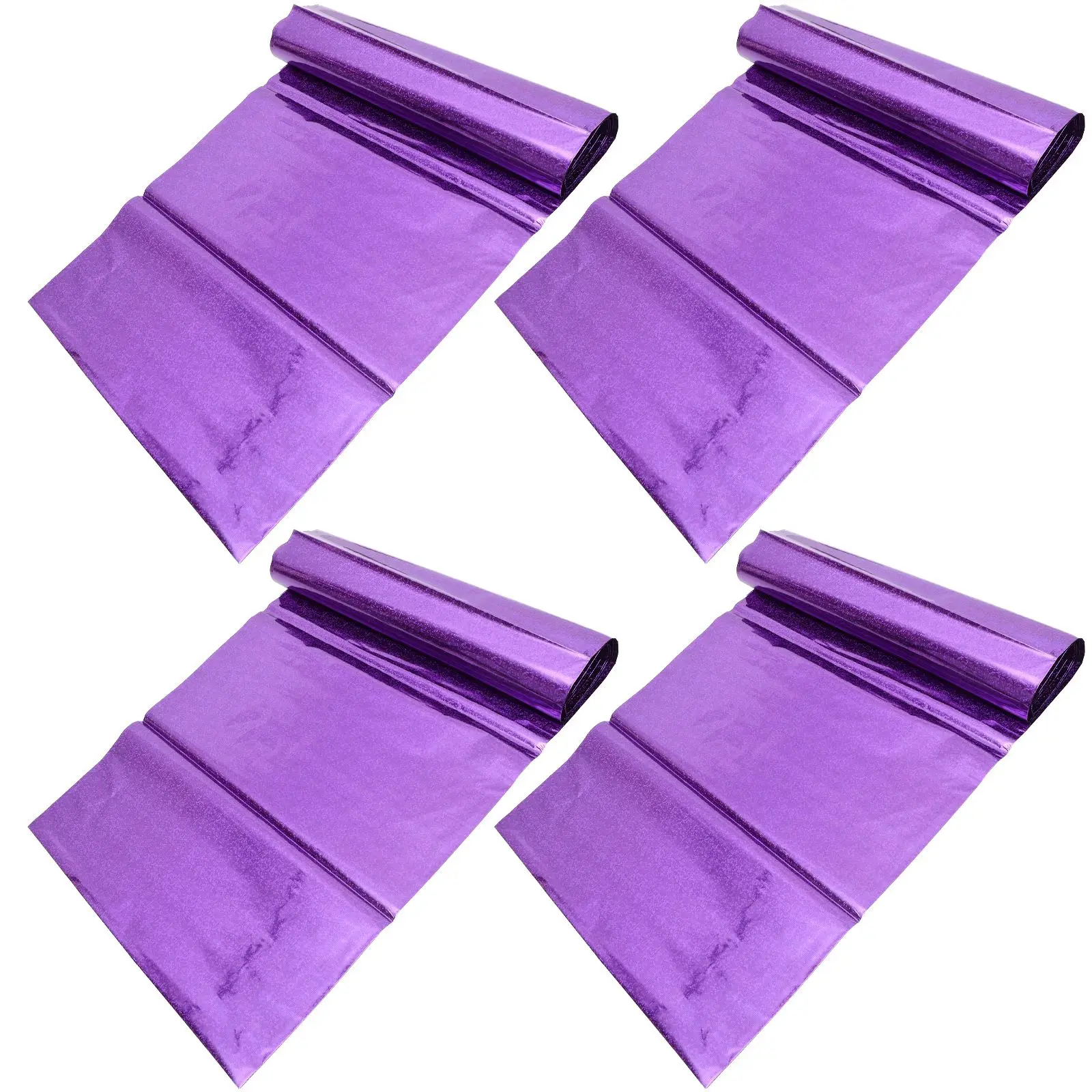 Mantel de discoteca rectangular de 137x274cm, camino decorativo para fiesta, camino de mesa con purpurina, cubierta con purpurina, Material PE, fácil de limpiar, 4 Uds.