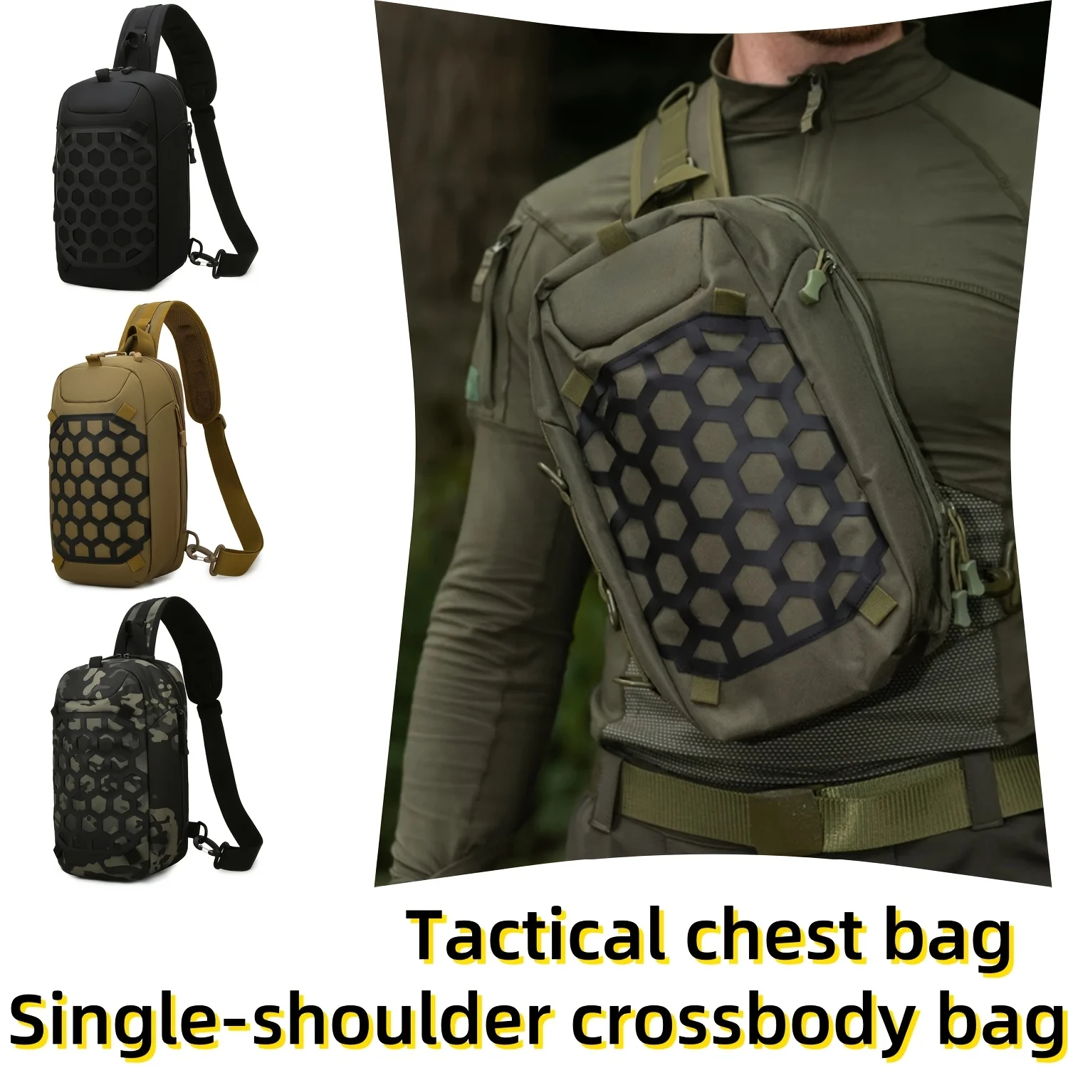 

FANDAO Tactical Chest Crossbody Bag Lightweight Durable Outdoor Sports & Travel Backpack for Christmas Perfect for Thanksgiving