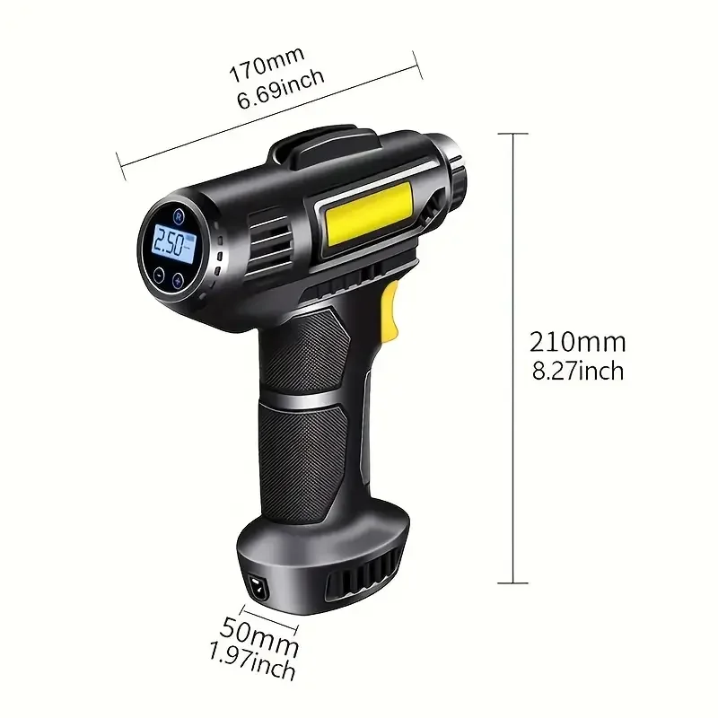 

High Power 120W Cordless Air Compressor 40Lmin 4000mAh Rechargeable Tire Inflator Pump Auto Stop With LED Light for Car Bicycle