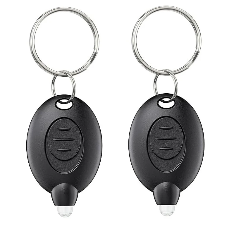 2PCS Mini Keychain LED Flashlight UV Torch Keyring Lamp Button Battery Lanterns White Light Children's Outdoor Light Torch