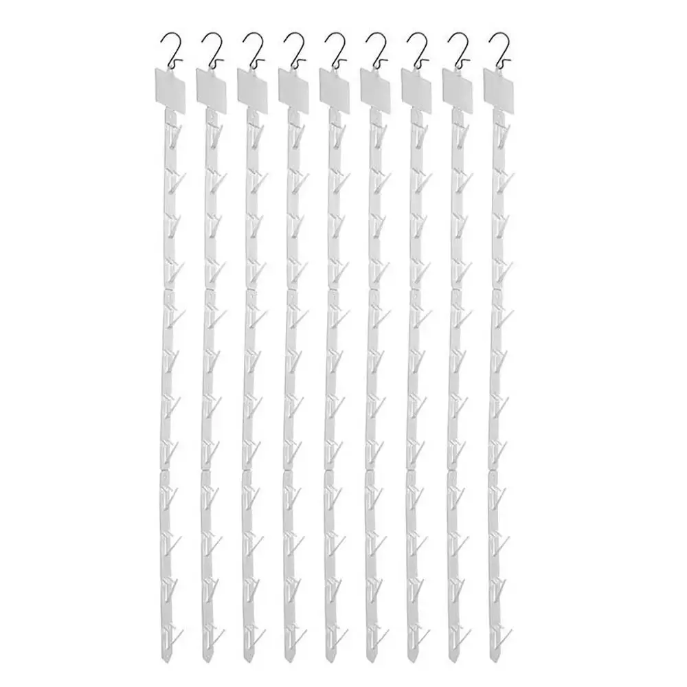 4Pcs Plastic Snack Hanging Strips with Label Header Useful Display Hanger with 12 Hooks Merchandising Clip Strip