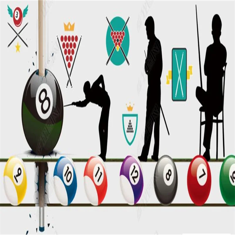 

Custom Papel De Parede 3d Creative Pool Billiard Club Bar Internet Bar Tooling Papier Peint Wall Papers Home Decor Wallpaper