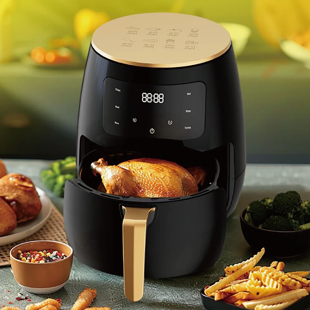 Best 6L Electric Air Fryer Modern Smart Touch Screen Controlled Mini Grill Cook Hot Oil for Home Outdoor Commercial Use Plastic view 6