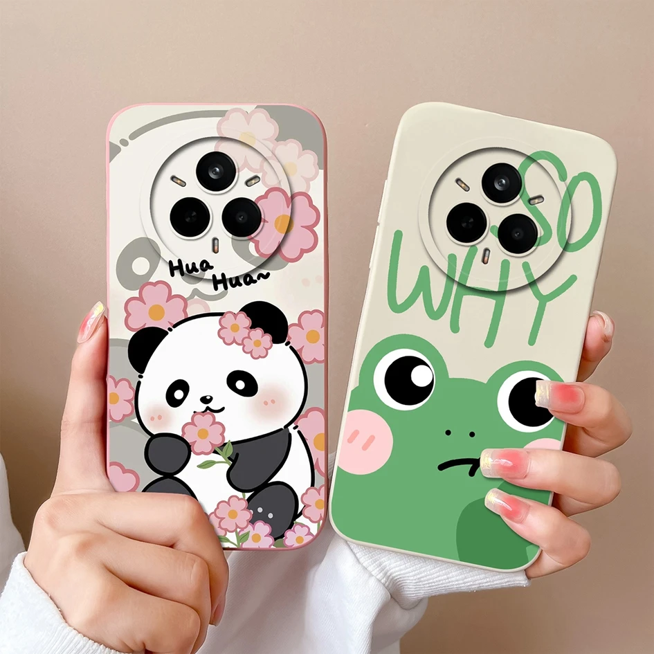 Cute Panda Case For Realme 14 Pro Plus Phone Bags Cartoon Frog Patterns Soft Silicone Shell For Realme 14 Pro 14Pro+ Coque Cover