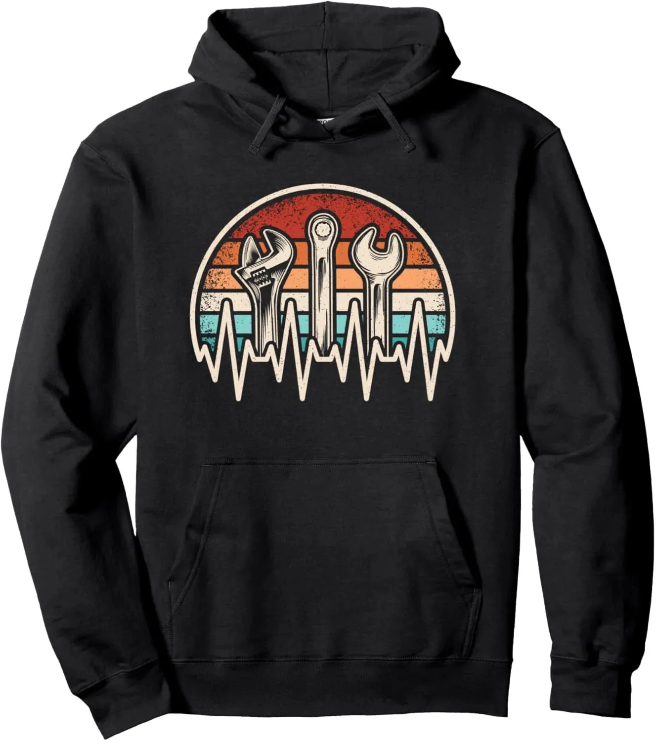 

Autumn and Winter "Mechanic's Pulse" Retro - Style Cotton Hoodie, Stylish Automotive - Repair Sweatshirt