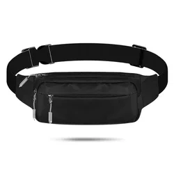 QUESHARK Running Mobile Phone Fanny Pack Large Capacity 3 Layer Anti-theft Outdoor Sport Waist Pack Waterproof Reflective Bag