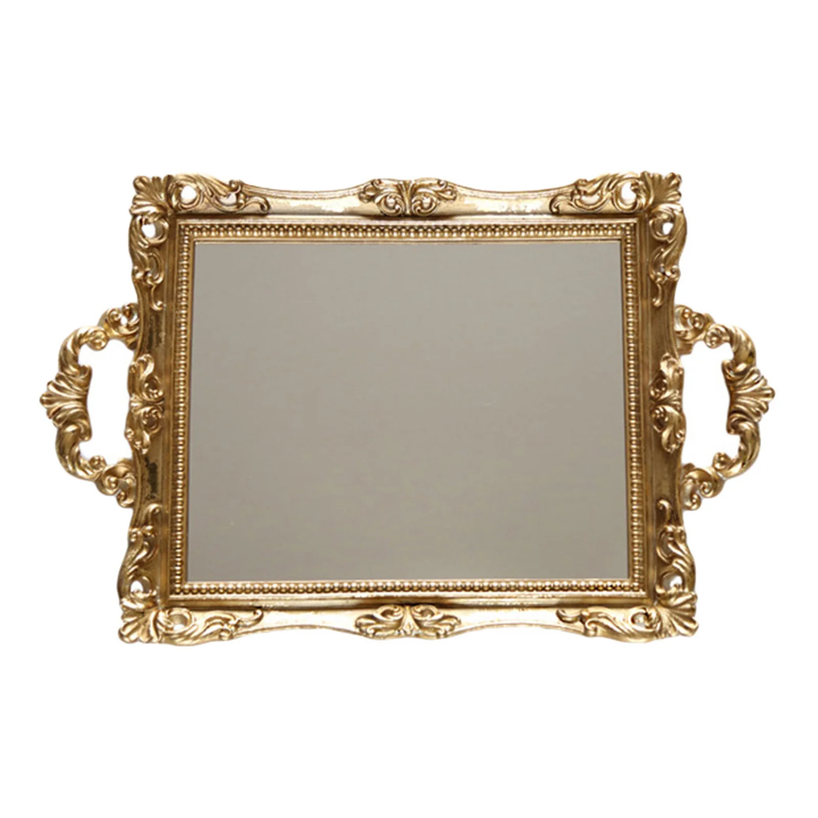 

1Pcs Retro Storage Plate Exquisite Resin Glass Tray for Wedding Party Home Office Use Vintage Make-Up Tray Retro Storage Plate