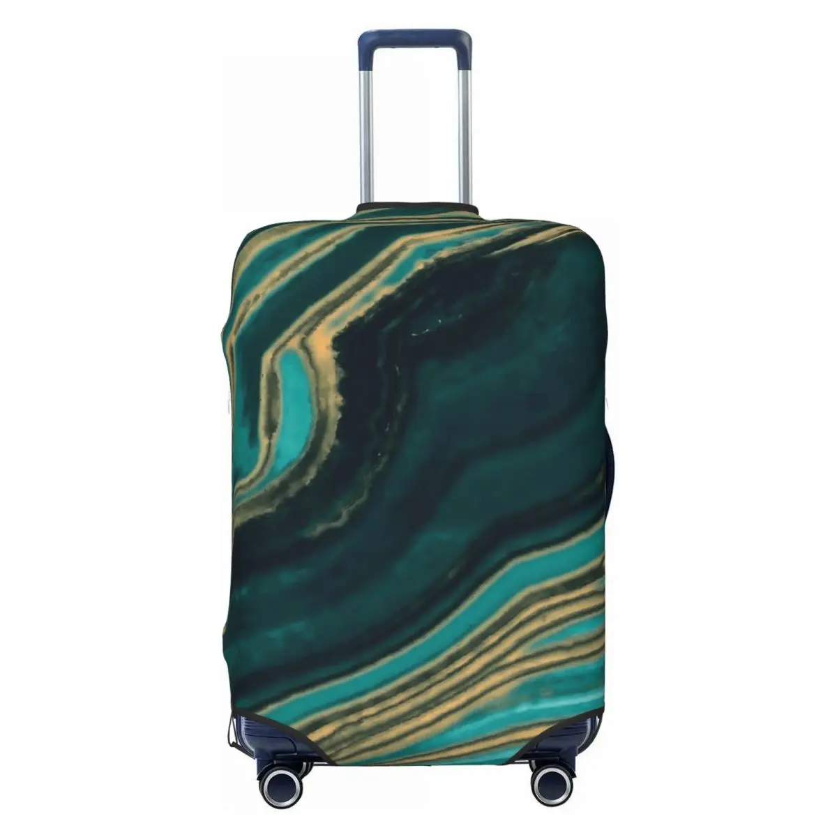 Copertura per valigia in marmo dorato Aqua e Metallic Travel Vacation Fun accessori per bagagli Protector