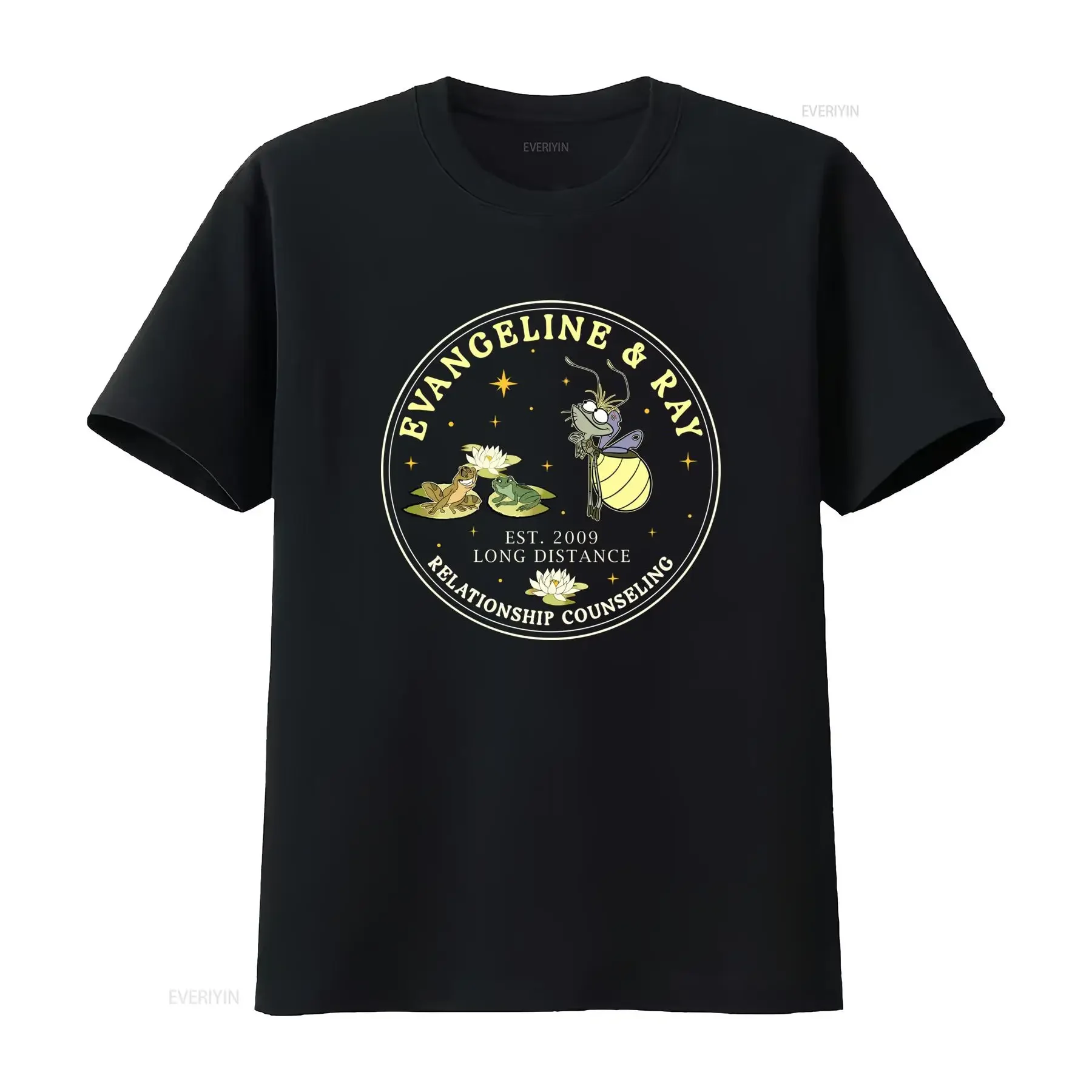 T shirt ensemble assorti Ray Firefly Evangeline Col rond décontracté tissu légèrement extensible coupe régulière vintage Unisex