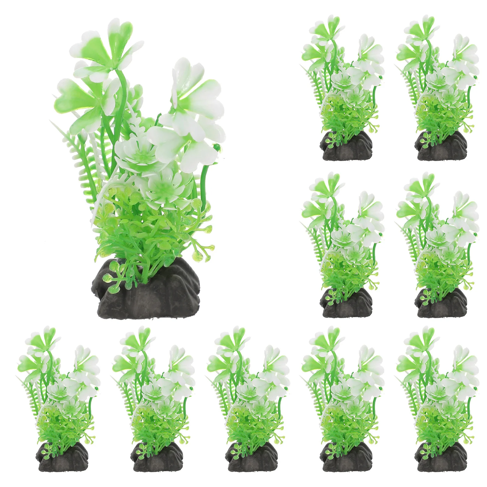 

10pcs Water Grass Decor For Aquarium Fish Tank Plastic Plants Artificial Aquatic Plants Freshwater Saltwater Tall Decorations