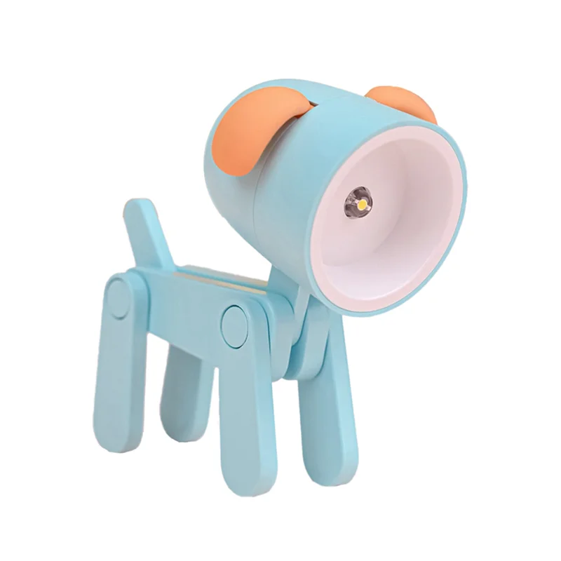 Mini Night Light LED Adjustable Desk Book Light Cute Pet Light Eye Protection Table Lamp Home Room Decor,Dog Blue