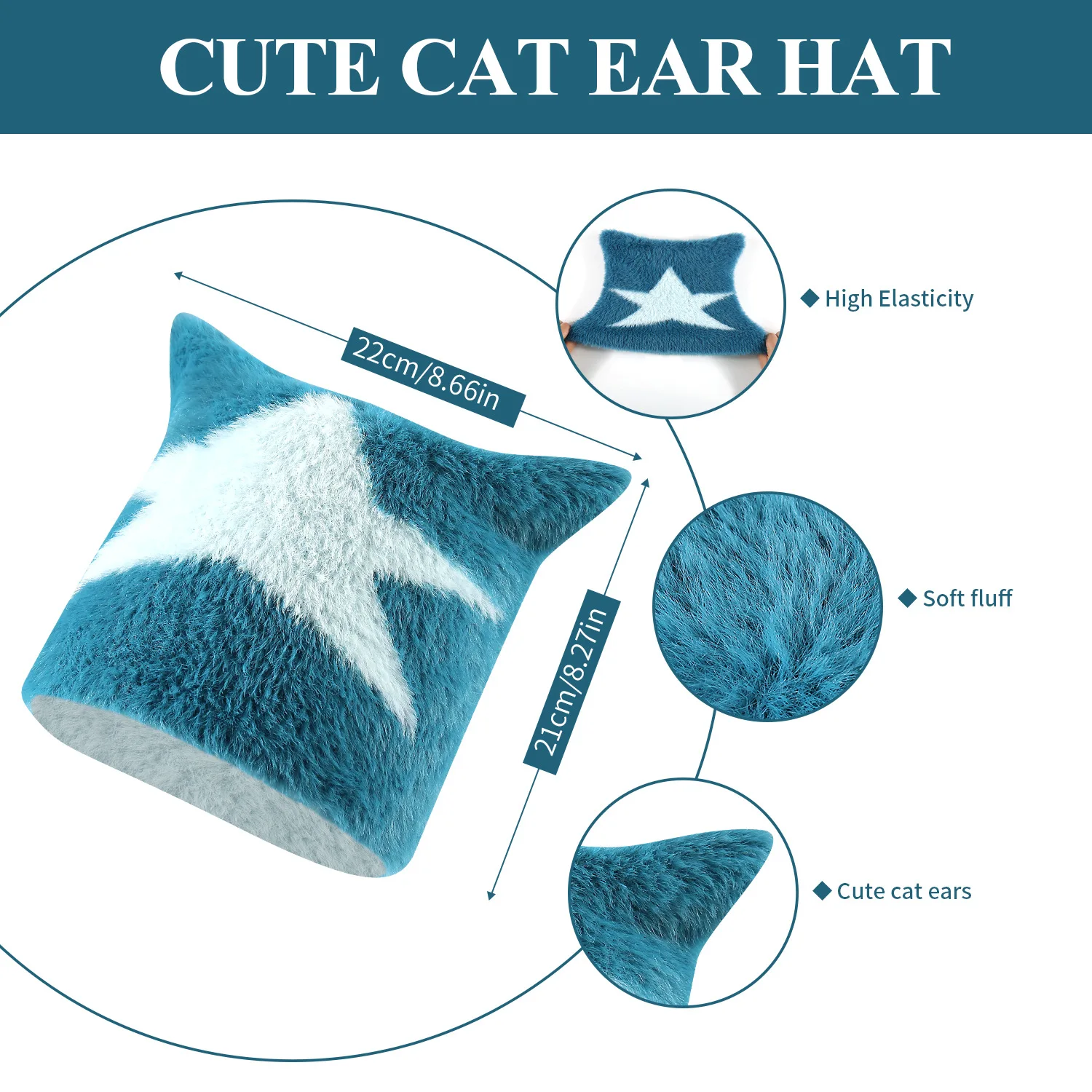 Women Winter Knit Hat Scarf Gloves Set 3 Piece Star Cat Ear Beanie Warm Matching Outdoor Accessories