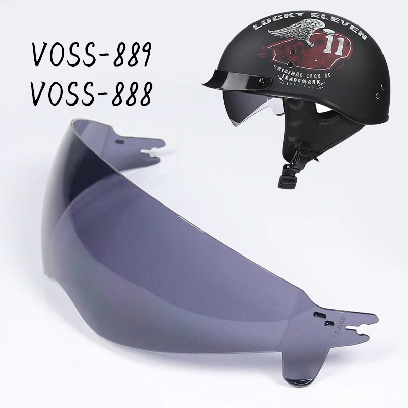 Visera para casco de motocicleta retro, protector de media cara para VOSS-889, enlaces especiales