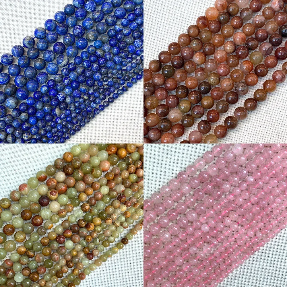 Natural Stone Loose Beads Tiger Eye Stone Round Beads for DIY Fashion Handmade Bracelet Necklace Earrings Jewelry Accessories