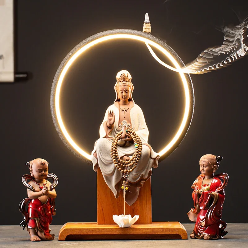 Buddhist Figurine Incense Burner Zenity Garden Candles Electric Incense Holder Living Room Fountain Home Products