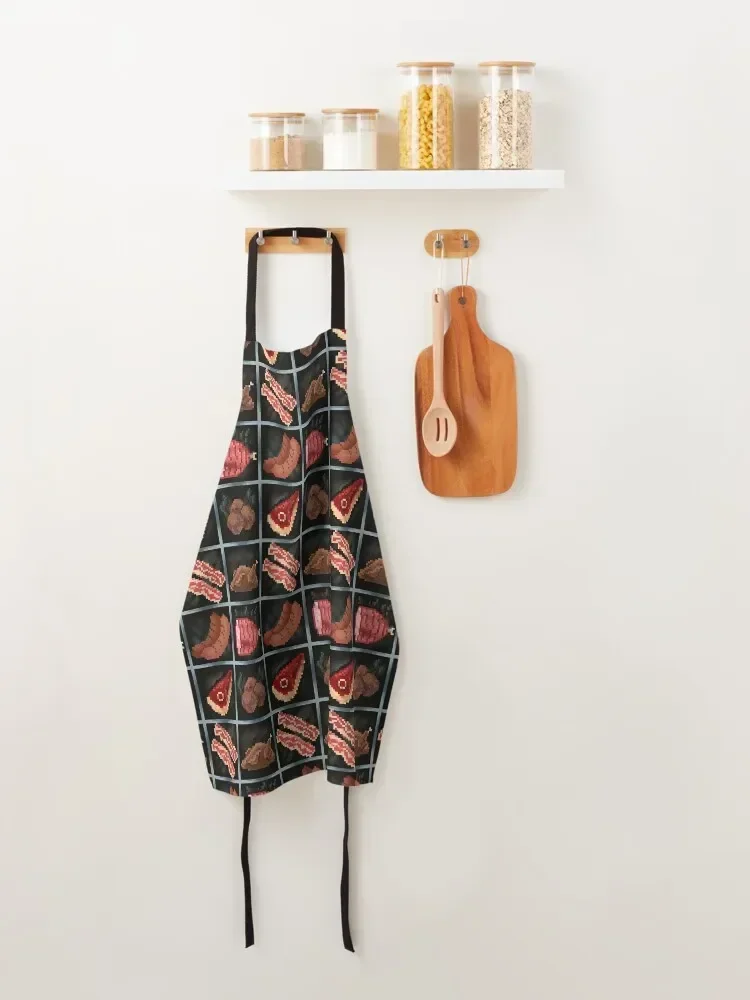 Meatlovers Inventory Pixel Apron Kitchen Novel اكسسوارات المطبخ المطبخ للنساء جميعًا ومئزر المنزل