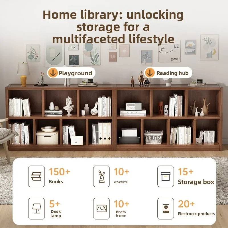 Multi-functional Bookshelf Bookcase Floor Shelf Home Living Room Study Combination Locker Bedroom Low Cabinet