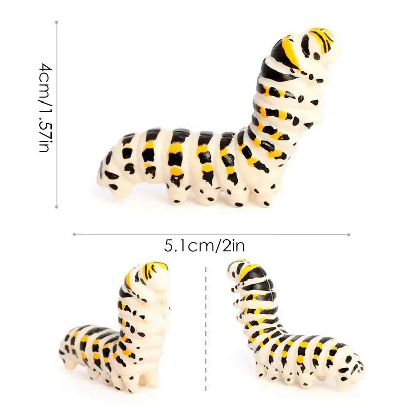 Caterpillar Figure | Fake Worm | Simulation Caterpillar Fake Worm Figurine Crawling Science Educational Learning Toys Prank Toy