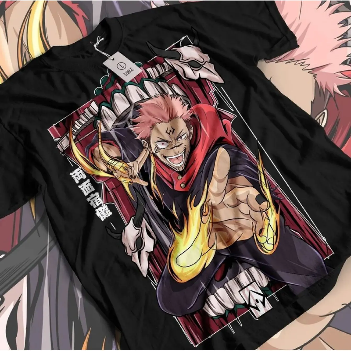 Kaus Grafis Anime Pria Kaus Kasual Regular Fit Lengan Pendek Gambar Cetak Karakter Naga Cerah Kaus Anime Penggemar Otaku