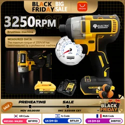 전기 여신 전기 드릴 임팩트 드라이버, 무선 브러시리스 모터 전동 공구, Dewalt 20V 배터리용, DCF887, 205N.M, 3250RPM